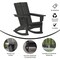 Flash Furniture Black Adirondack Rocking Chairs with Cupholder, 2PK 2-LE-HMP-1045-31-BK-GG - alternate 2